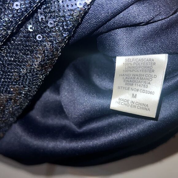Gorgeous Women’s M cocktail New Years Eve Sequined Navy Blue Dress - Picture 15 of 16
